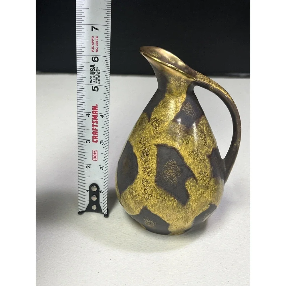Jasba Keramik Germany Small Vase Jar Gold Yellow RARE 50s/60s